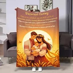 Плед 3D з побажаннями для сина Син України 32714 160х200 см