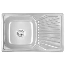 Кухонная мойка 780x480x180 мм + сифон Wezer 7848(08) Satin, Satin