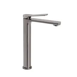 Змішувач для умивальника Qtap Slavonice високий QTSLA269GMB45925 Gunmetal Black PVD Шліфований чорний хром