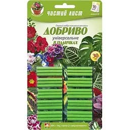 Добриво в паличках Чистий Лист Універсальне в блістері 30 шт. (10508226)