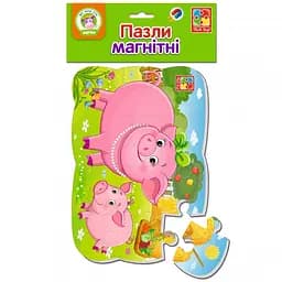 Пазли на магніті Vladi Toys Мої перші ігри Свинка і порося А5 12 елементи (VT3205-77)