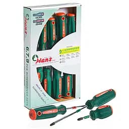 Набір викруток Hans шліц/хрест 9 шт. (06400-9MG)