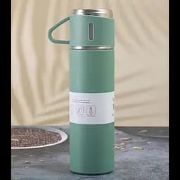 Подарунковий набір Vacuum Flask SET вакуумний термос із неіржавкої сталі 3 чашки Матово Зелений - мініатюра 3