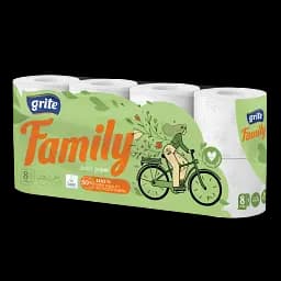 Туалетний папір Grite Family, 8 рул., Грите Фемілі, 3-х шаровий