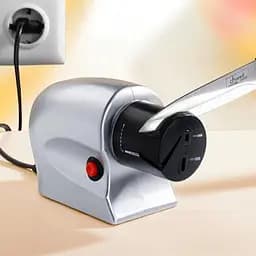 Електрична точилка для заточування ножів та ножиць ELECTRIC SHARPENER Silver, Kitchen Master Сірий 86963 - мініатюра 7