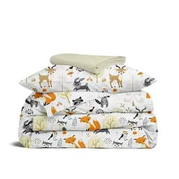 Дитяча постільна білизна в ліжечко ANIMALS CS22, бежевий (AnimalsAutumnForest_DropBeige_140)
