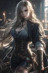 Деревянный классический пазл Пират девушка, А3, Картонная коробка 200 элементов