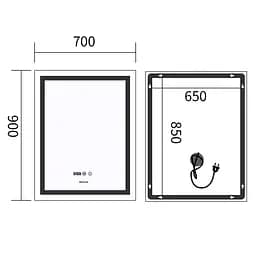 Дзеркало Mixxus Premium Flash MR21-70x90 MP6618 - мініатюра 8