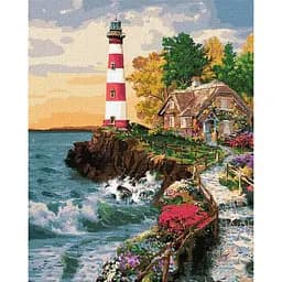 Набір для розпису по номерах. "Будинок у маяка" 40*50см КНО2835
