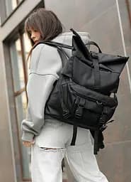 Жіночий рюкзак Sambag RollTop DOUBLE чорний 41 х 27 х 18 см (24330065)