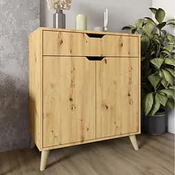 Комод в гостиную с ножками в цвете Орех светлый М-ЗОН Борн 750 Дуб Артизан (MZN-031044)