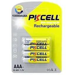 Акумулятор AAA R03 1000mAh 1.2V NiMH Rechargeable Battery, 4шт/бл PkCell (PC/AAA1000-4BR)