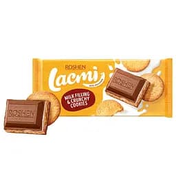 Шоколад молочний Roshen Lacmi з молочною начинкою та печивом 100 г (872110) - мініатюра 2