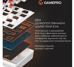 Клавиатура игровая механическая GamePro GPMK-130BW USB Red Outemu Swithes Hot-Swap Black-White - мініатюра 9