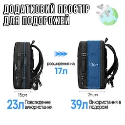 Дорожній рюкзак міський розширюваний Mark Ryden 8057Y 23-39л з відсіком для ноутбука 17.3" і USB Gray (17588) - мініатюра 10