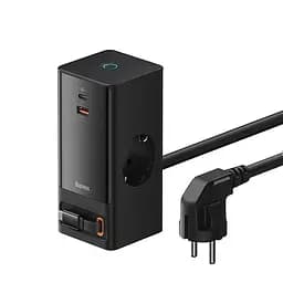 Зарядний пристрій Baseus PowerCombo Digital PowerStrip 65W подовжувач із кабелем чорний - мініатюра 4