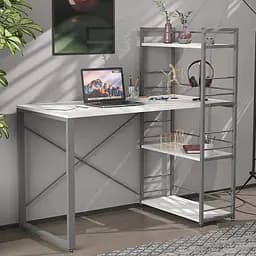 Письменный стол Ferrum-decor Серии Конект с этажеркой 75x120x60 серый ДСП Белое 16мм (FRD-104230)