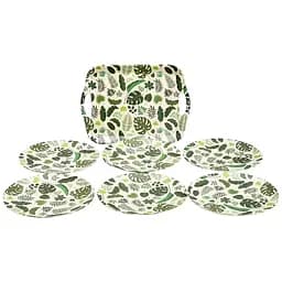 Набір посуду з еко волокон бамбука з малюнком компактні 6 шт