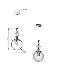 Підвіс FJ Glass Balls PikArt арт. 23689 Латунь Білий - мініатюра 3