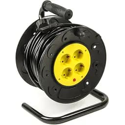 Подовжувач на котушці PowerPlant 20 м, 3x1.5мм2, 10А, 4 розетки, морозостійкий (JY-2002/20)