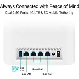 MESH-система ASUS WiFi-Mesh ZenWiFi BT8 BE14000, 1xGE LAN, 1x2.5GE LAN, 1x2.5GE LAN, 1xUSB 3.0, 1мод, білий (90IG0930-MO3B00) - мініатюра 12