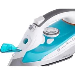 Праска Ardesto IR-C2228-TQ, White/Blue, 2200W, кераміка, паровий удар, постійна пара 35г/хв, резервур 280мл, вертикальне відпарювання, захист від кальцинації, антикрапля, плавне регулювання потужності пари, автоматичне відключення - мініатюра 6