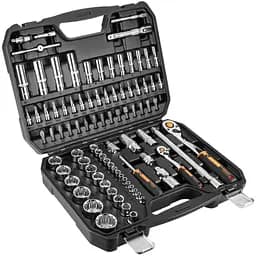 Neo Tools Набор инструментов, набор торцевых головок, 86шт, 1/2", 1/4", CrV, кейс