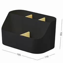 Органайзер для дрібниць МВМ My Home Scandinavia 19х11.6х10.6 см чорний (FH-43 BLACK/WOOD) - мініатюра 4