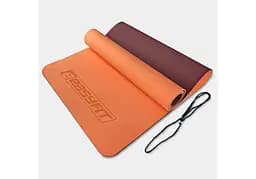 Коврик для йоги и фитнеса EasyFit TPE+TC 6 мм двухслойный персиковый-коричневый (EF-1924-PHBN)
