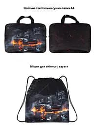 Ортопедичний шкільний рюкзак (ранець) School Standard 6 в 1 для хлопчика 570 гр 14,5 літрів Чорний з помаранчевим - мініатюра 3