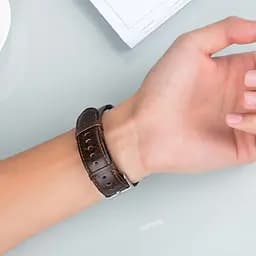 Шкіряний ремінець для годинника Motorola Moto 360 2nd gen (42 мм) Bark Brown - мініатюра 3