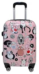 Валіза маленька Worldline Airtex 809 Cat полікарбонат 55×39×20 см 35 л Рожева - мініатюра 7