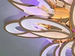 Люстра стельова LED Diasha 8090/8+4G, 190W, 3200K-6500K, золото, сучасний стиль для вітальні, дитячої, кухні, кабінету, офісу - мініатюра 5