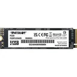 SSD накопичувач Patriot P320 512 GB M.2 NVMe (P320P512GM28) [119353]