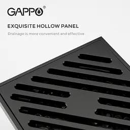 Трап для душу вертикальний Gappo G81050-6 латунь 100x100 мм чорний - мініатюра 2
