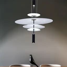 Дизайнерский 4-х ярусный светильник КРЫЛЬЯ СВЕТА с черным основанием Line.F MJ 14-360+680+360+215 BK