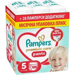 Підгузки-трусики Pampers Premium Care Pants Розмір 5 (11-17 кг) 108 шт. 