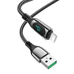 Кабель Hoco S51 с дисплеем USB to Lightning 1,2 м черный