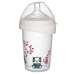 Бутылочка для кормления Nip Первые моменты Мишка, с широким горлышком, силиконовая соска, средний поток, 270 мл (35604)