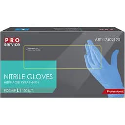 Рукавички нітрилові PRO Service Standart, розмір L, 100 шт. (17402120)