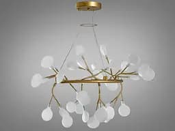 Декоративная люстра в коридор "Светлячок", золотая люстра на 36 ламп