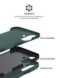 Силиконовый чехол для Apple iPhone 16, ICON2 Case, зеленый, противоударный, панель, защита всего корпуса, матовая поверхность Soft Touch, выступает над дисплеем, совместим с защитными стеклами и пленками, с микрофиброй, ArmorStandart (ARM81298) - мініатюра 6