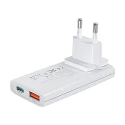 Мережевий зарядний пристрій Choetech PD6011 Ultra thin PD67W GAN A+C White (43-00155) - мініатюра 1