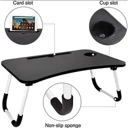 Складаний столик підставка для ноутбука Laptop table в ліжко з підстаканником в асортименті - мініатюра 6