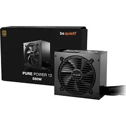 Блок живлення 550 Вт, be quiet! Pure Power 12, Black, 80+ Gold, Active PFC, 12 см, 1xMolex / 5xSATA / 1x16-pin / 2x6+2-pin / 2x4+4-pin / 1x20+4-pin, захист OCP/OVP/OPP/OTP/SCP/UVP/SIP, ATX 3.1 (BP001EU) - мініатюра 4