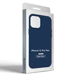 Силиконовый чехол для Apple iPhone 12 Pro Max, ICON2 Case, синий, противоударный, панель, защита всего корпуса, матовая поверхность Soft Touch, выступает над дисплеем, совместим с защитными стеклами и пленками, с микрофиброй, ArmorStandart (ARM60571) - мініатюра 9