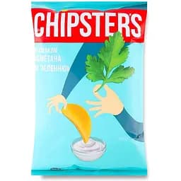 Чипси картопляні Chipster's Сметана та зелень велика хвиля  зі смаком 95 г