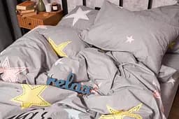 Підковдра Moon&Star Бязь Gold Люкс Gray Stars Двоспальна 175x210 см - мініатюра 5