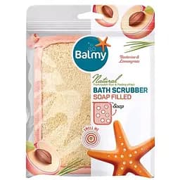 Банная мочалка - скрабер Balmy Нектарин и лемонграсс с кусочками мыла (09624)