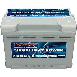 Акумулятор Стаціонарний Megalight AGM 75 Ah Ев (-/+) 278х175х190 мм